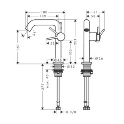 Hansgrohe Tecturis S - Mitigeur de lavabo avec vidage Push-Open, CoolStart, EcoSmart, noir mat 73342670