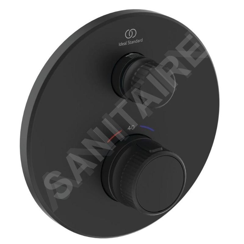 Ideal Standard CeraTherm Navigo - Mitigeur thermostatique de douche encastré, noir soyeux A7295XG