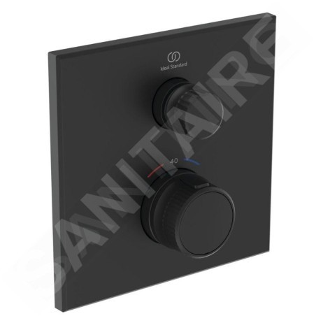 Ideal Standard CeraTherm Navigo - Mitigeur thermostatique de douche encastré, noir soyeux A7301XG