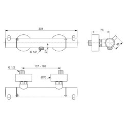 Ideal Standard CeraTherm - Mitigeur thermostatique de douche, noir soyeux A7587XG