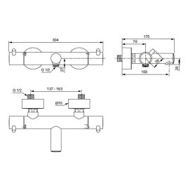 Ideal Standard CeraTherm - Mitigeur thermostatique bain, noir soyeux A7588XG