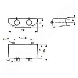 Ideal Standard CeraPlus - Mitigeur thermostatique de douche, chrome A7606AA