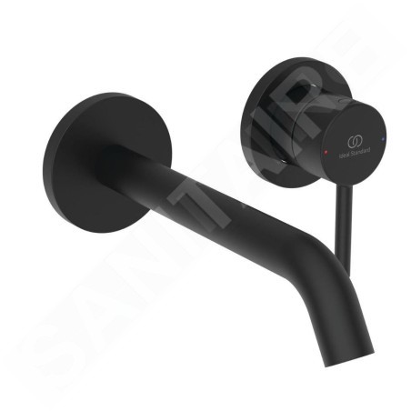 Ideal Standard Ceraline Nuovo - Mitigeur de lavabo encastré, 2 trous, noir soyeux BD764XG