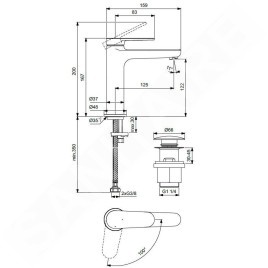 Ideal Standard Cerafine Nuovo - Mitigeur de lavabo avec bonde ClickClack, BlueStart, chrome BD772AA