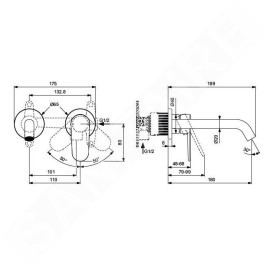 Ideal Standard Cerafine Nuovo - Mitigeur de lavabo encastré, 2 trous, noir soyeux BD776XG