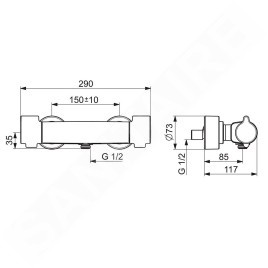 Hansa Clinica - Mitigeur thermostatique de douche, Thermo Cool, chrome 08806200