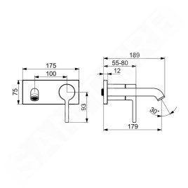 Hansa Vantis Style - Mitigeur de lavabo encastré, noir mat 5480210733