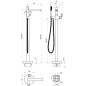 Ravak Flat - Mitigeur de baignoire pour montage au sol, chrome X070440