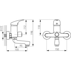 Novaservis Ferro One - Robinetterie de baignoire, chrome BFO1A