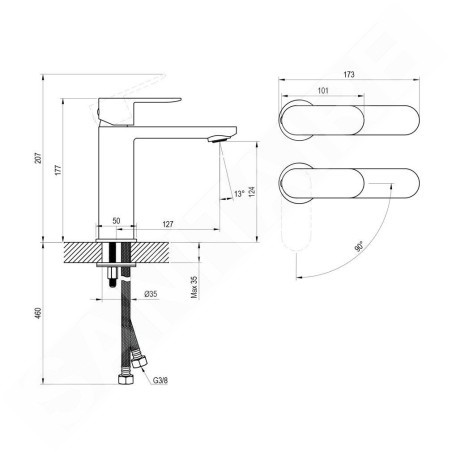 Ravak Chrome II - Mitigeur de lavabo, BeCool, chrome X070460