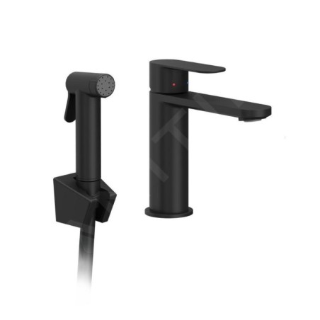 Ravak Chrome II - Mitigeur de lavabo avec douchette de bidet, noir X070462