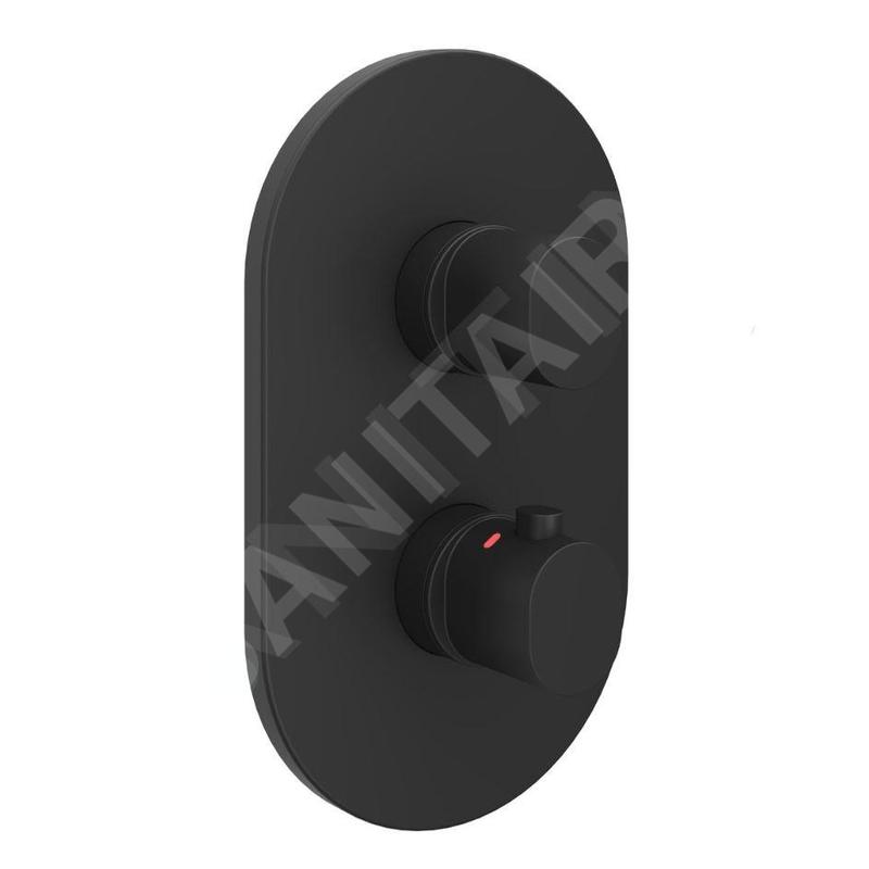 Ravak Chrome II - Mitigeur thermostatique encastré, 2 sorties, noir X070467
