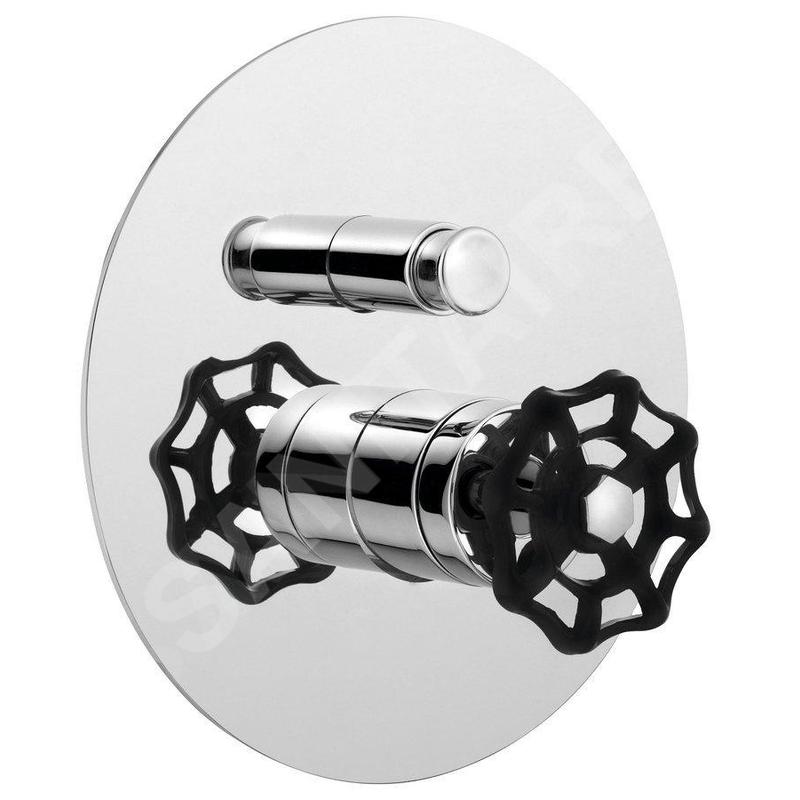 Sapho Industry - Mitigeur encastré pour 2 appareils, chrome / noir 5185XTT Sapho Industry - Mitigeur encastré pour 2 appareils, chrome / noir 5185XTT