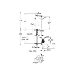 Grohe BauLoop - Mitigeur pour la vasque, avec vidage, chrome 32856000