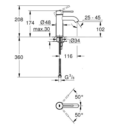 Grohe Essence - Mitigeur de lavabo S, supersteel 23590DC1