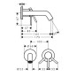 Hansgrohe Tecturis S - Mitigeur de lavabo encastré, avec vidage, installation à 2 trous, EcoSmart, bronze brossé 73350140