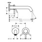 Hansgrohe Tecturis S - Mitigeur de lavabo encastré, avec vidage, installation à 2 trous, EcoSmart, bronze brossé 73351140
