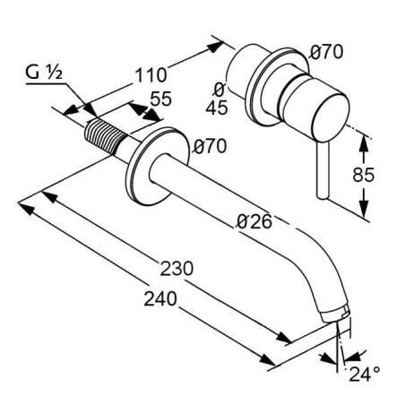 Kludi Bozz - Mitigeur de lavabo encastré, 2 trous, chrome 382450576