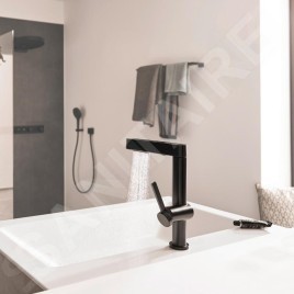 Hansgrohe Finoris - Mitigeur de lavabo 230, avec Push-Open et bec extractible, EcoSmart, noir mat 76063670