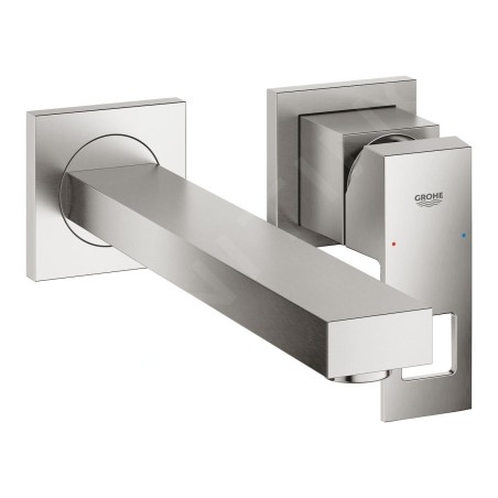 Grohe Eurocube - Mitigeur de lavabo encastré, installation 2 trous, supersteel 23447DC0