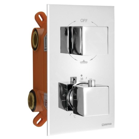 Sapho Latus - Mitigeur thermostatique à encastrer, 3 sorties, avec corps d’encastrement, chrome 1102-63