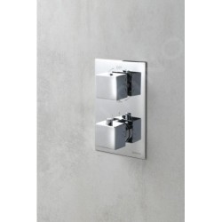 Sapho Latus - Mitigeur thermostatique à encastrer, 3 sorties, avec corps d’encastrement, chrome 1102-63