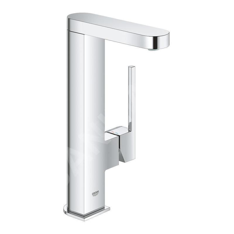Grohe Plus - Mitigeur de lavabo L avec garniture de vidage Push-Open a bec extractible, chrome 23844003