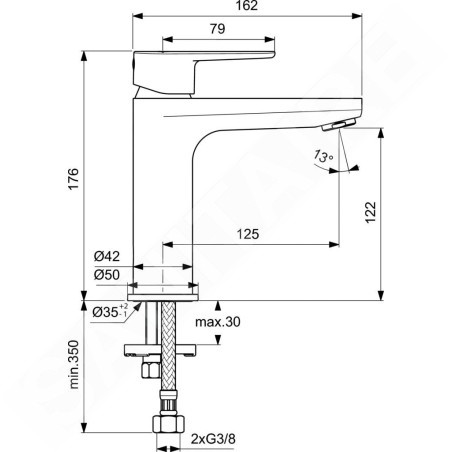 Ideal Standard Cerafine O - Mitigeur de lavabo avec click-clack, noir BD131XG