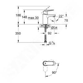 Grohe Eurosmart Cosmopolitan - Mitigeur de lavabo ES, chrome 2337600E