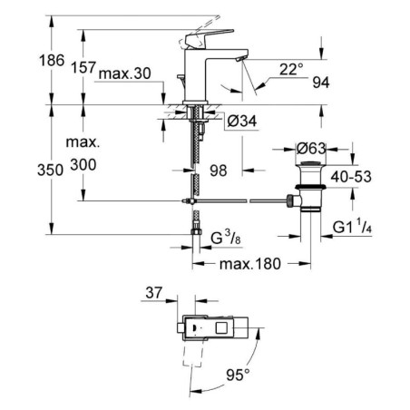 Grohe Eurocube - Mitigeur de lavabo ES, chrome 2339000E