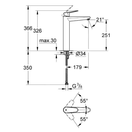 Grohe Eurodisc Cosmopolitan - Mitigeur pour vasque, chrome 23432000