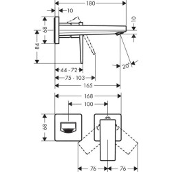 Hansgrohe Metropol - Mitigeur de lavabo encastré, 2 trous, chrome 32525000