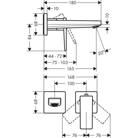 Hansgrohe Metropol - Mitigeur de lavabo encastré, 2 trous, chrome 32525000