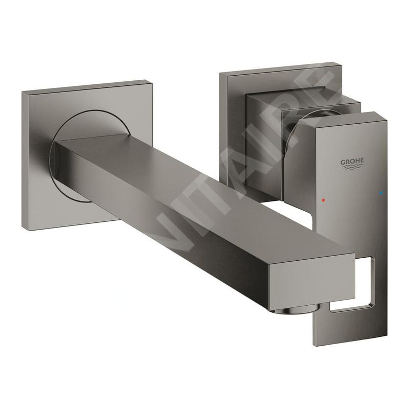 Grohe Eurocube - Mitigeur de lavabo encastré, installation à 2 trous, Hard Graphite brossé 23447AL0