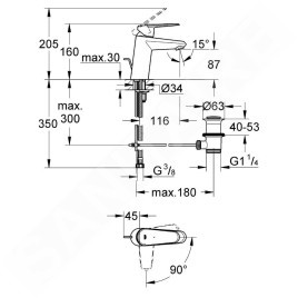 Grohe Eurodisc Cosmopolitan - Mitigeur de lavabo ES, chrome 2338420E