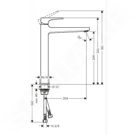 Hansgrohe Metropol - Mitigeur de lavabo 260 avec garniture de vidage Push-Open, chrome 74512000