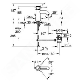 Grohe Start Classic - Mitigeur de lavabo avec vidage, chrome 23810000