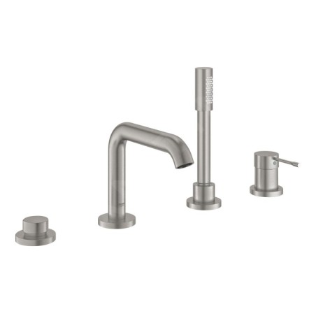 Grohe Essence - Mitigeur pour montage sur bord de baignoire, installation 4 trous, supersteel 19578DC1