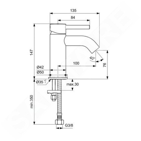 Ideal Standard CeraLine - Mitigeur de lavabo, chrome BC268AA