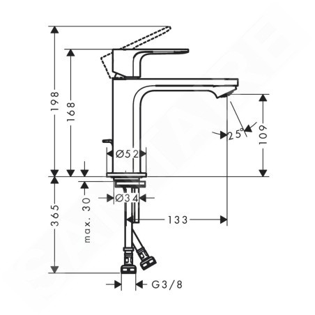 Hansgrohe Rebris E - Mitigeur de lavabo avec vidage, CoolStart, chrome 72559000