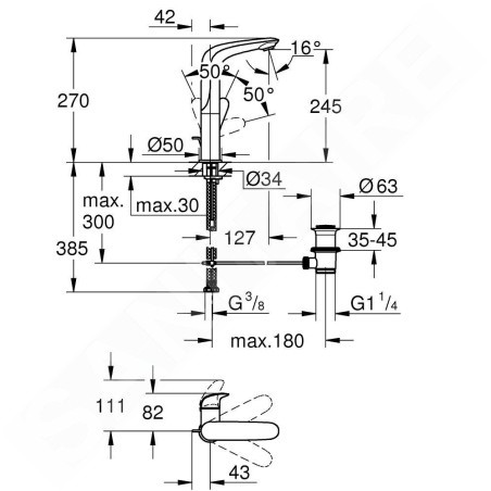Grohe Wave - Mitigeur de lavabo, chrome 23584001