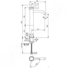 Ideal Standard Ceraline Nuovo - Mitigeur de lavabo, BlueStart, chrome BD762AA
