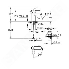Grohe Get - Mitigeur de lavabo avec vidage Push-Open, chrome 23586000