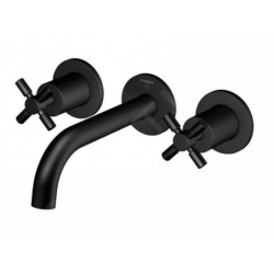 Steinberg 250 - Mitigeur de lavabo encastré, installation 3 trous, avec corps, noir mat 250 1902 S