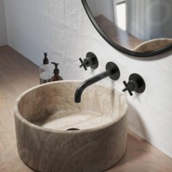 Steinberg 250 - Mitigeur de lavabo encastré, installation 3 trous, avec corps, noir mat 250 1902 S