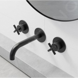 Steinberg 250 - Mitigeur de lavabo encastré, installation 3 trous, avec corps, noir mat 250 1902 S