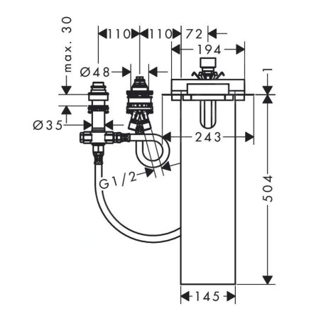 Hansgrohe Corps d’encastrement - Corps d’encastrement pour mitigeur sur bord de baignoire 13481180