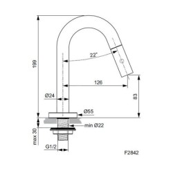 Ideal Standard IdealStream - Robinet de lavabo, chrome F2842AA