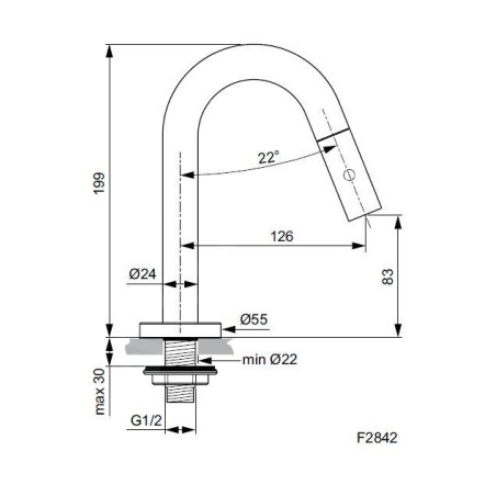 Ideal Standard IdealStream - Robinet de lavabo, chrome F2842AA