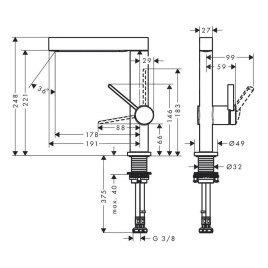 Hansgrohe Finoris - Mitigeur de lavabo 230, avec vidage Push-Open et bec rotatif, blanc mat 76060700